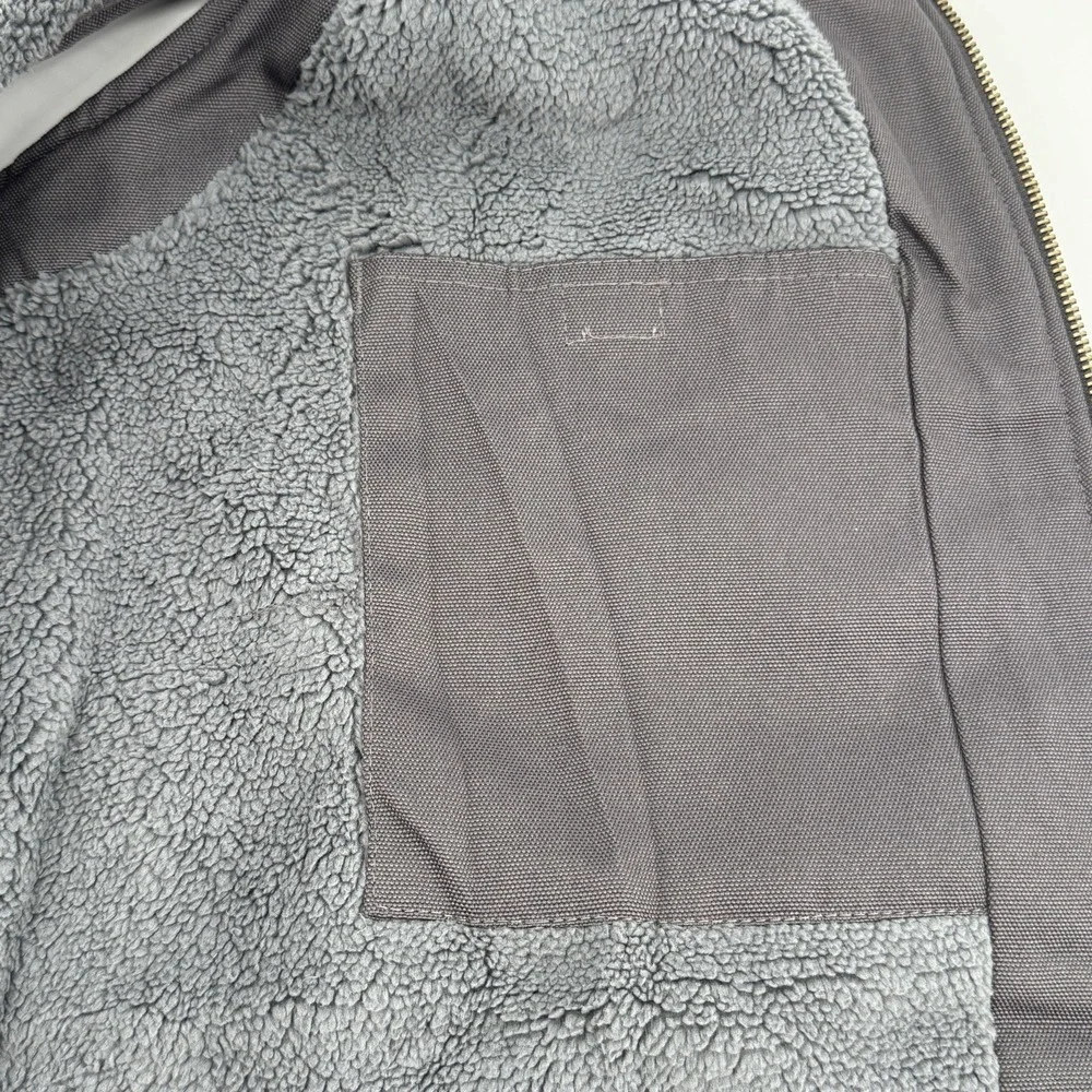 URBAN OUTDOOR Mens Large Gray Sherpa Lined Workwear Utility Vest Tactical Style